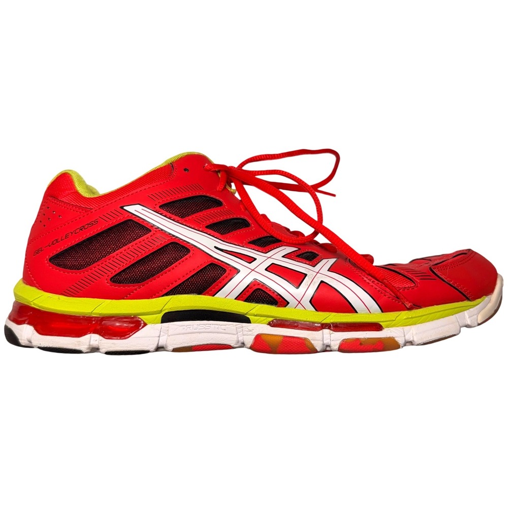 Asics Gel-Volleycross Revolution Red Lime Volleyball Shoes B301Y Mens 12.5